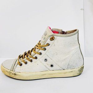 Leather Crown High Top Sneakers